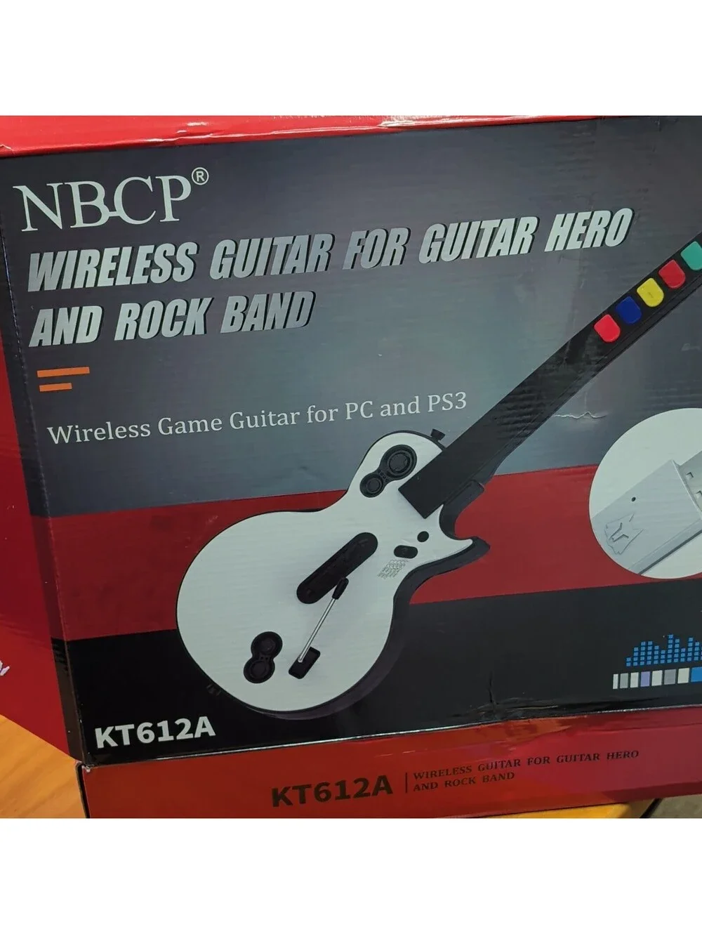 NBCP KT612A Wireless Guitar Controller for Guitar Hero/Rock Band PC PS3 White